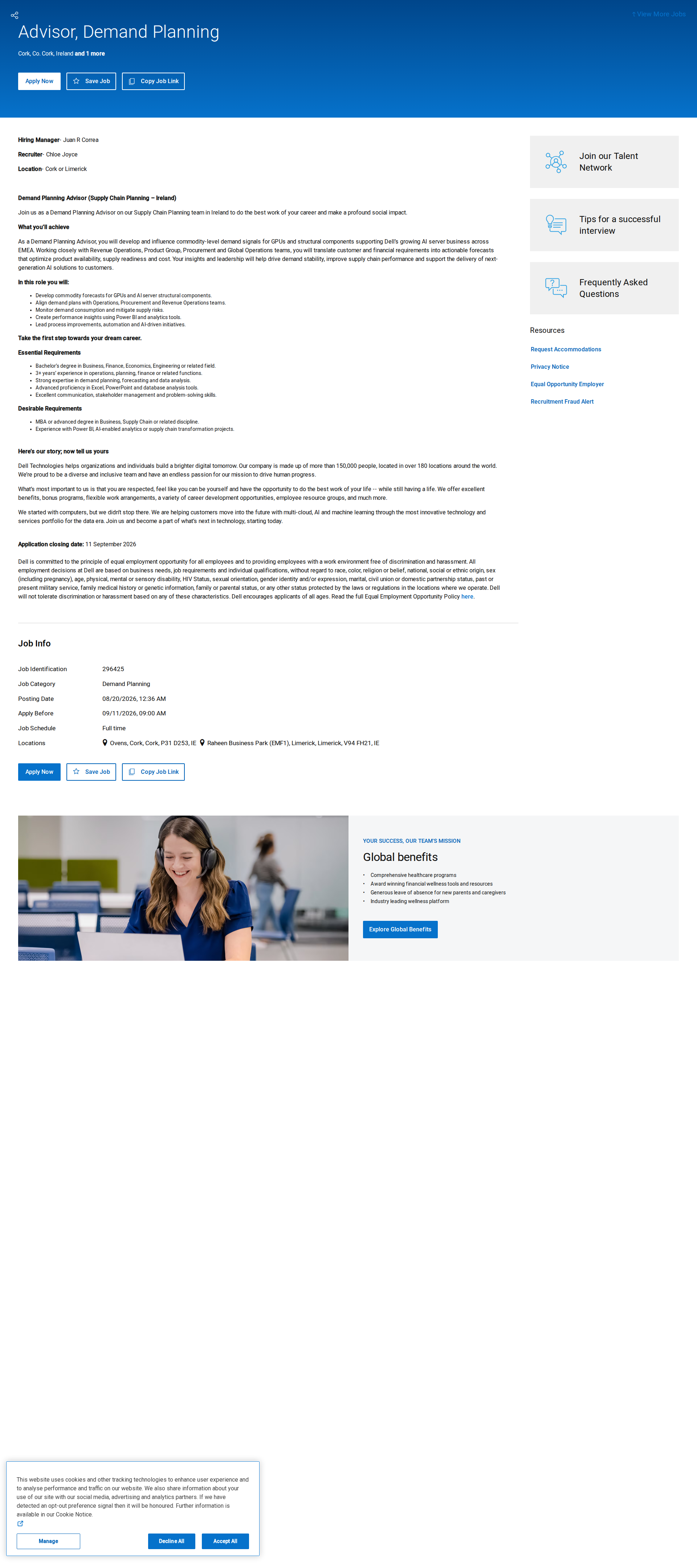 DELL Demand Planning Advisor 채용공고
