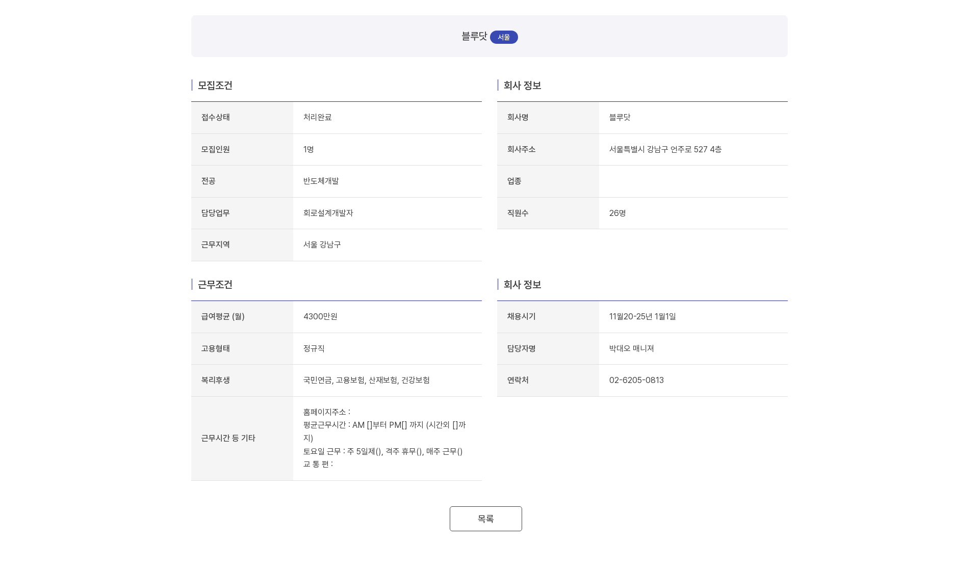 블루닷 블루닷 회로설계개발자 채용 채용공고