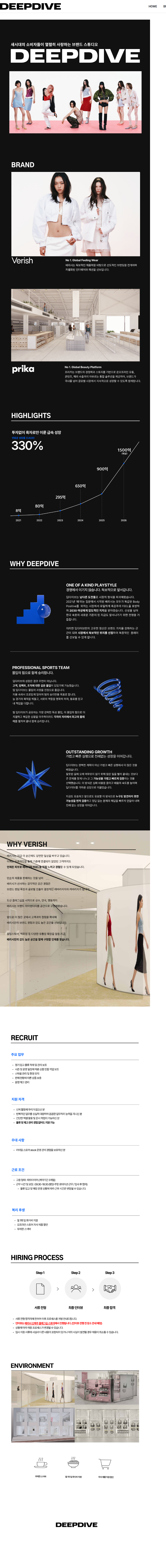 딥다이브 [베리시 신제주] 플래그십 스토어 Stock 파트타이머 채용공고