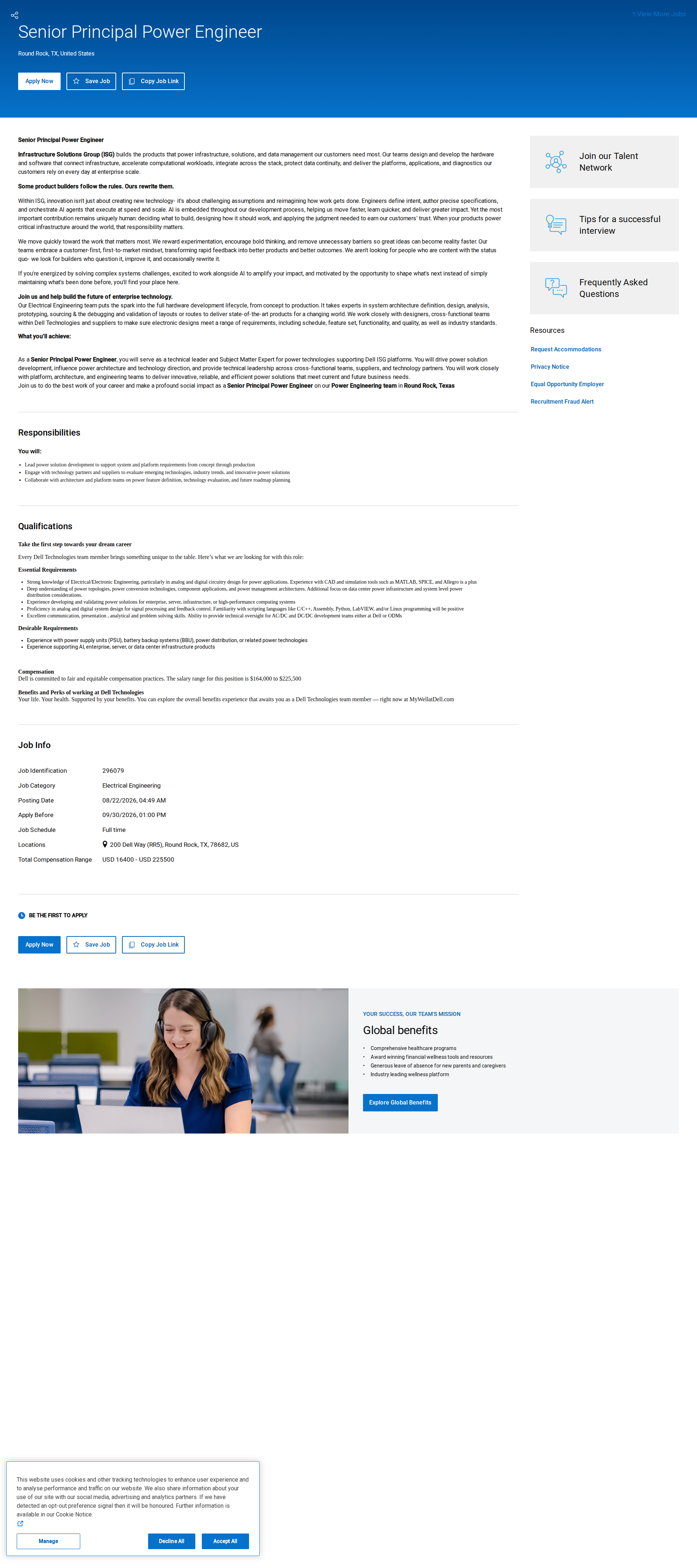 DELL Senior Principal Power Engineer 채용공고