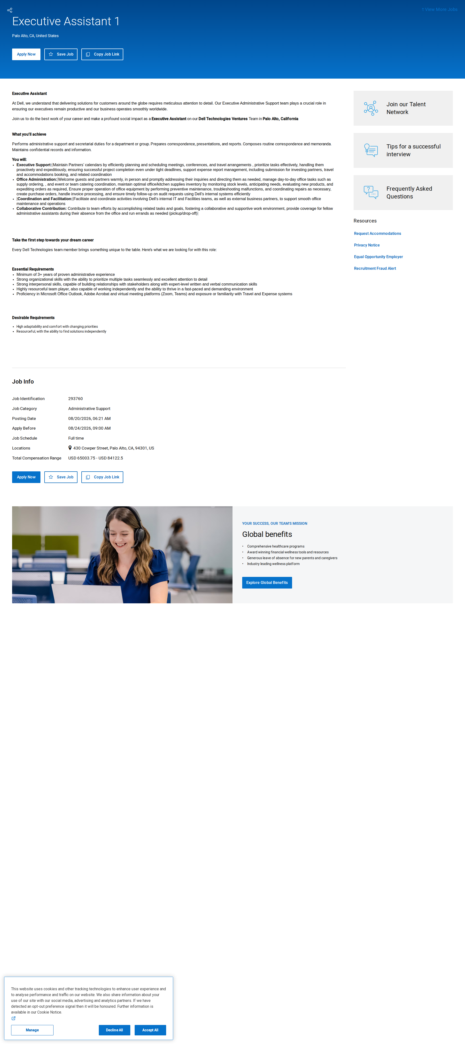 DELL Executive Assistant 채용공고