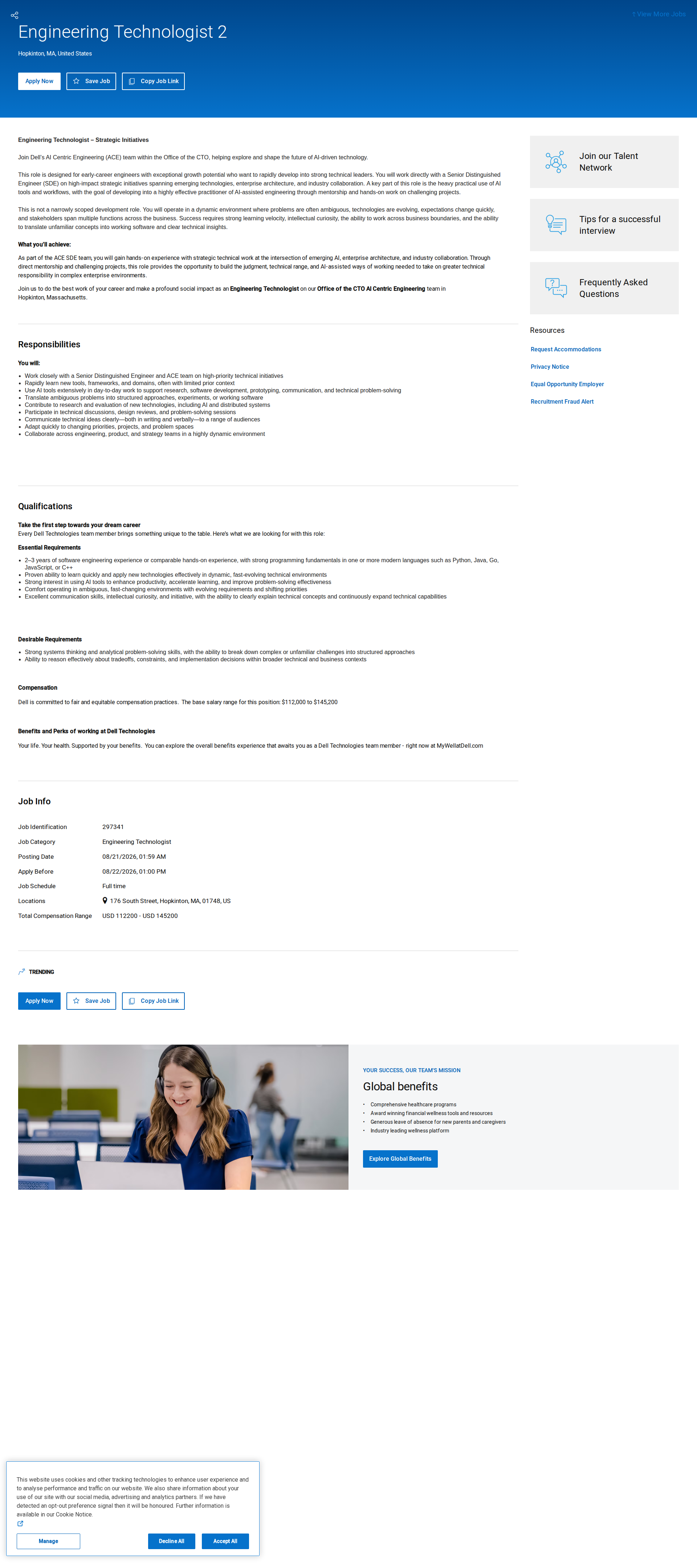 DELL Engineering Technologist – Strategic Initiatives 채용공고
