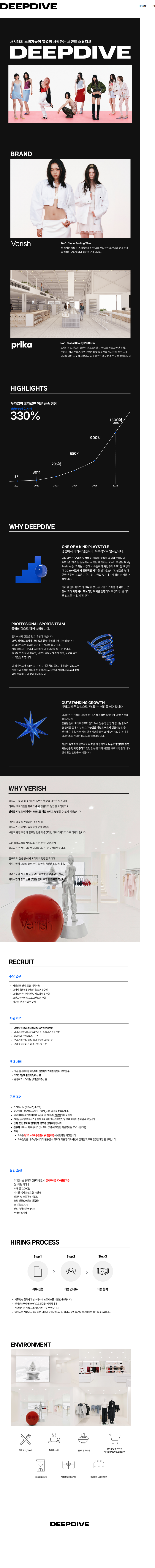 딥다이브 [베리시 애월] 플래그십 스토어 매니저 직군 채용공고