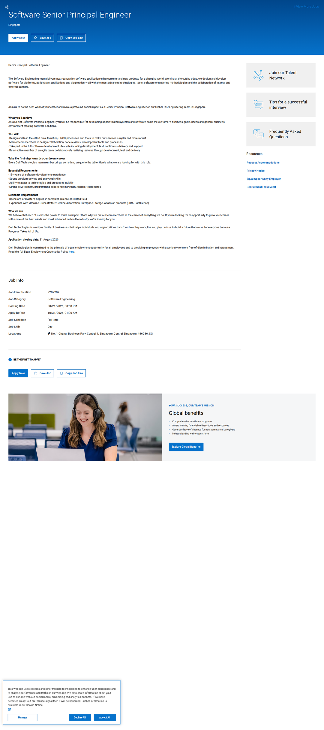 DELL Senior Principal Software Engineer 채용공고