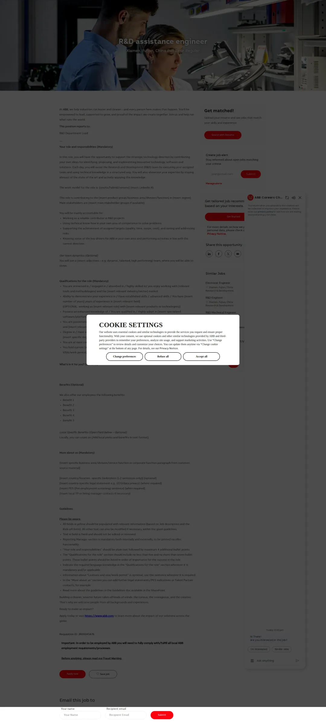ABB코리아 R&D assistance engineer 채용공고