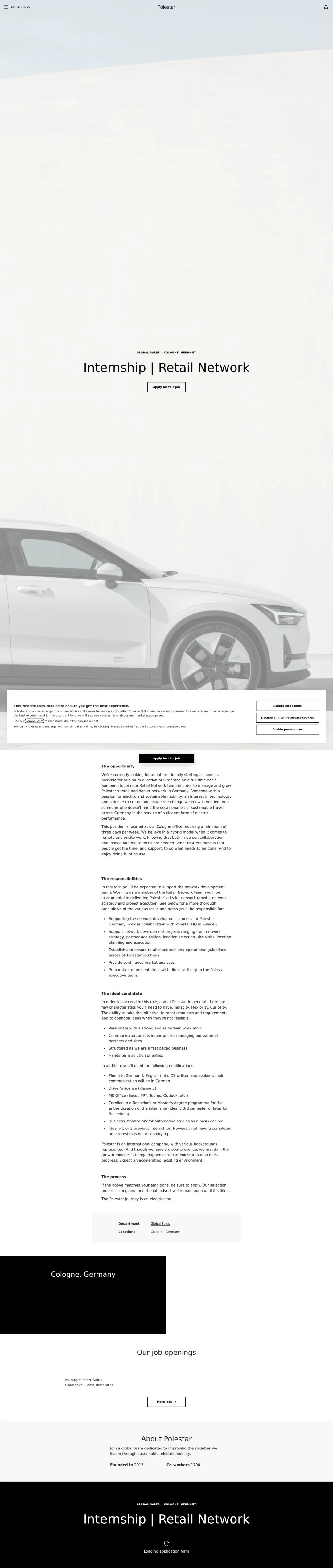 폴스타 Internship | Retail Network 채용공고