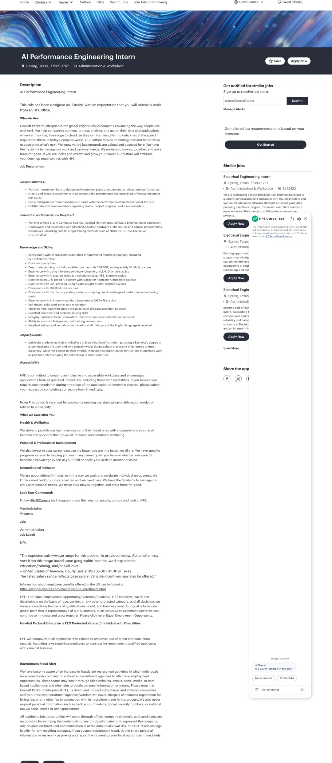 HP AI Performance Engineering Intern 채용공고