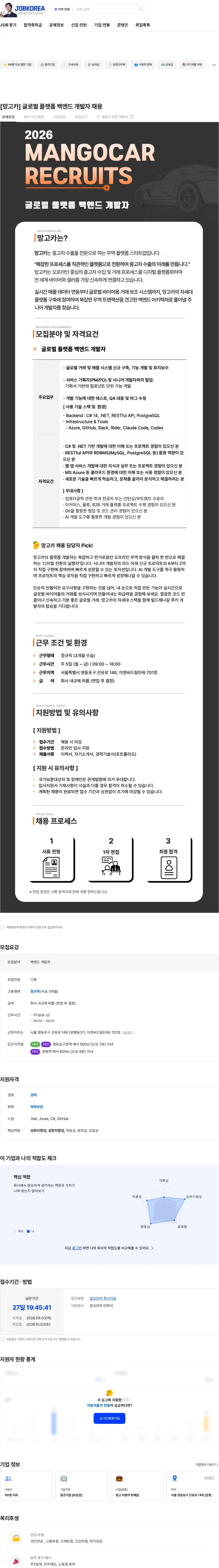 망고카 [망고카] 글로벌 플랫폼 백엔드 개발자 채용 채용공고