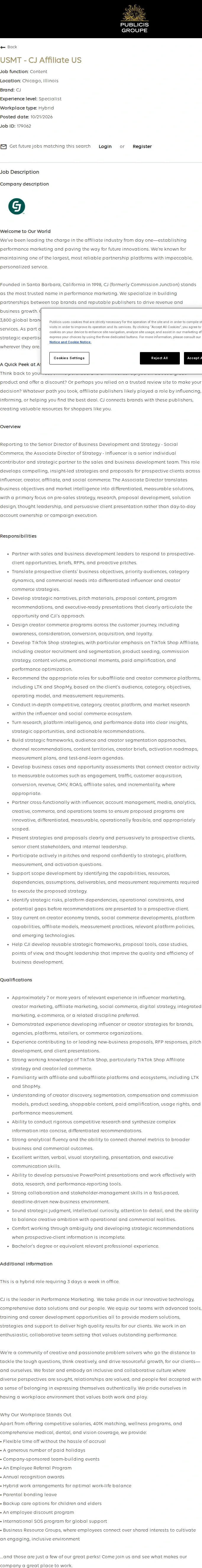Publicis Groupe USMT - CJ Affiliate US 채용공고
