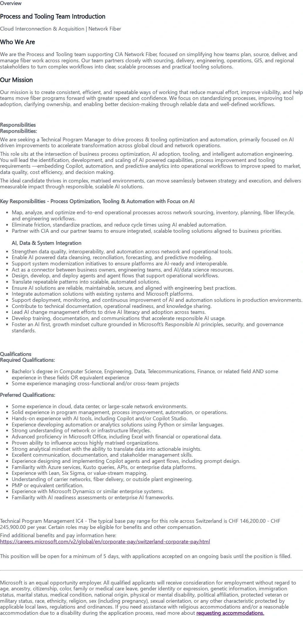 마이크로소프트(Microsoft) Senior Technical Program Manager 채용공고