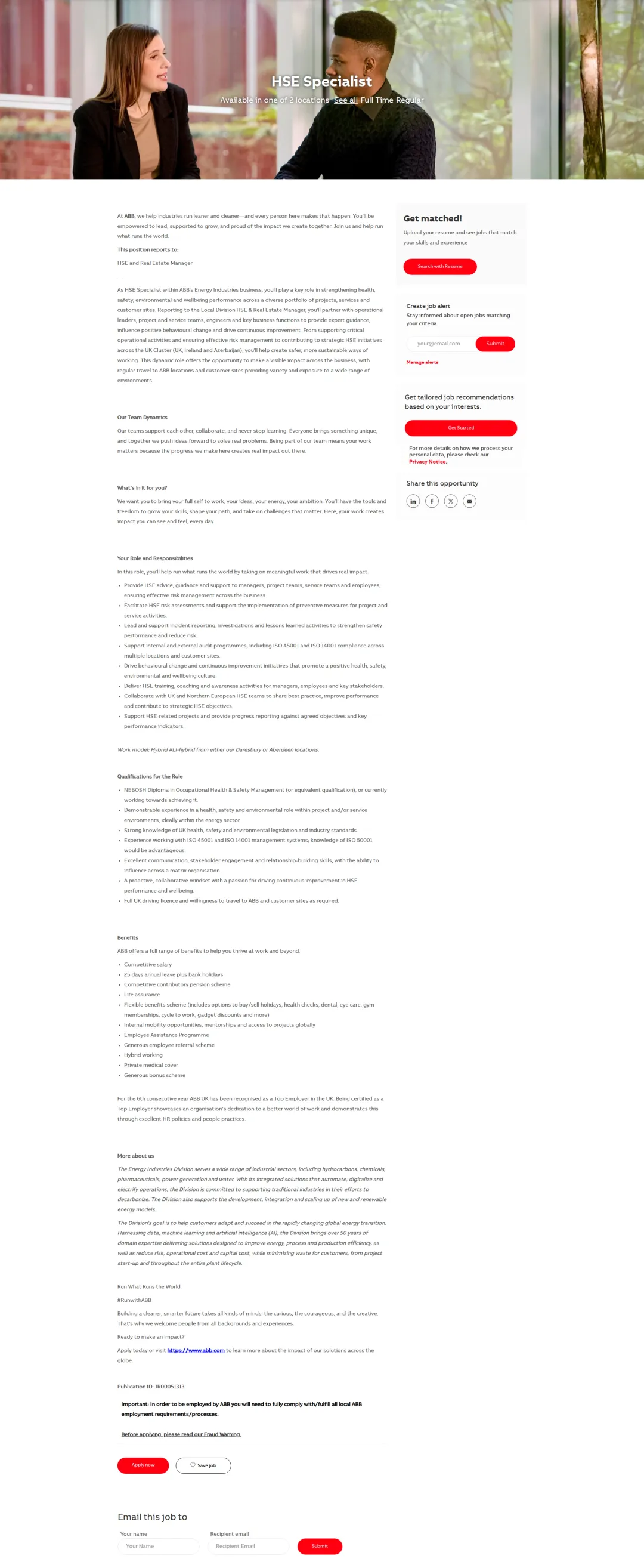 ABB코리아 HSE Specialist 채용공고