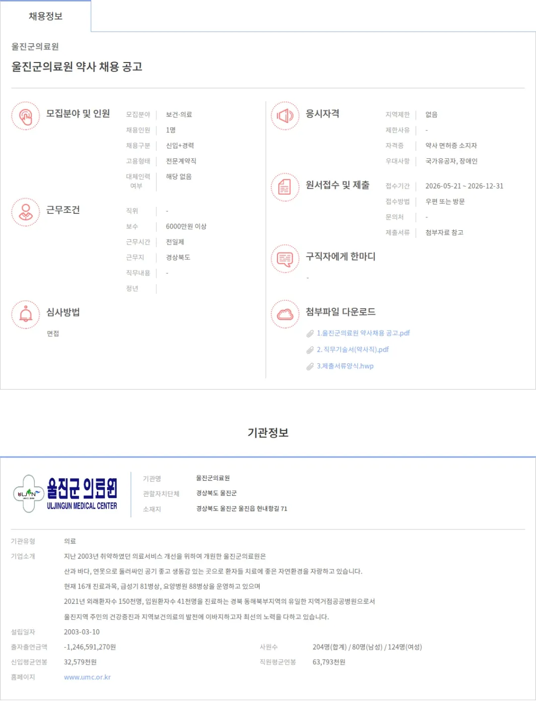 울진군의료원 울진군의료원 약사 채용 공고 채용공고
