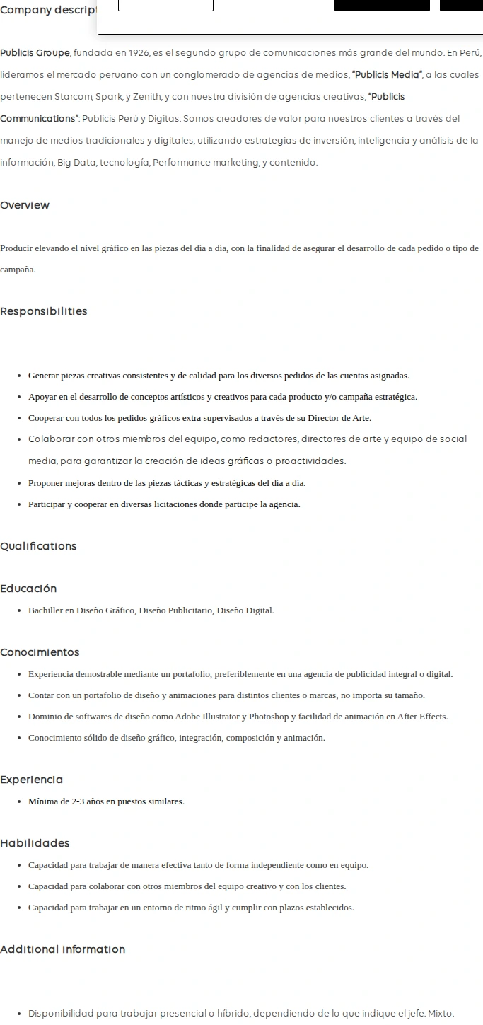 Publicis Groupe Designer 채용공고