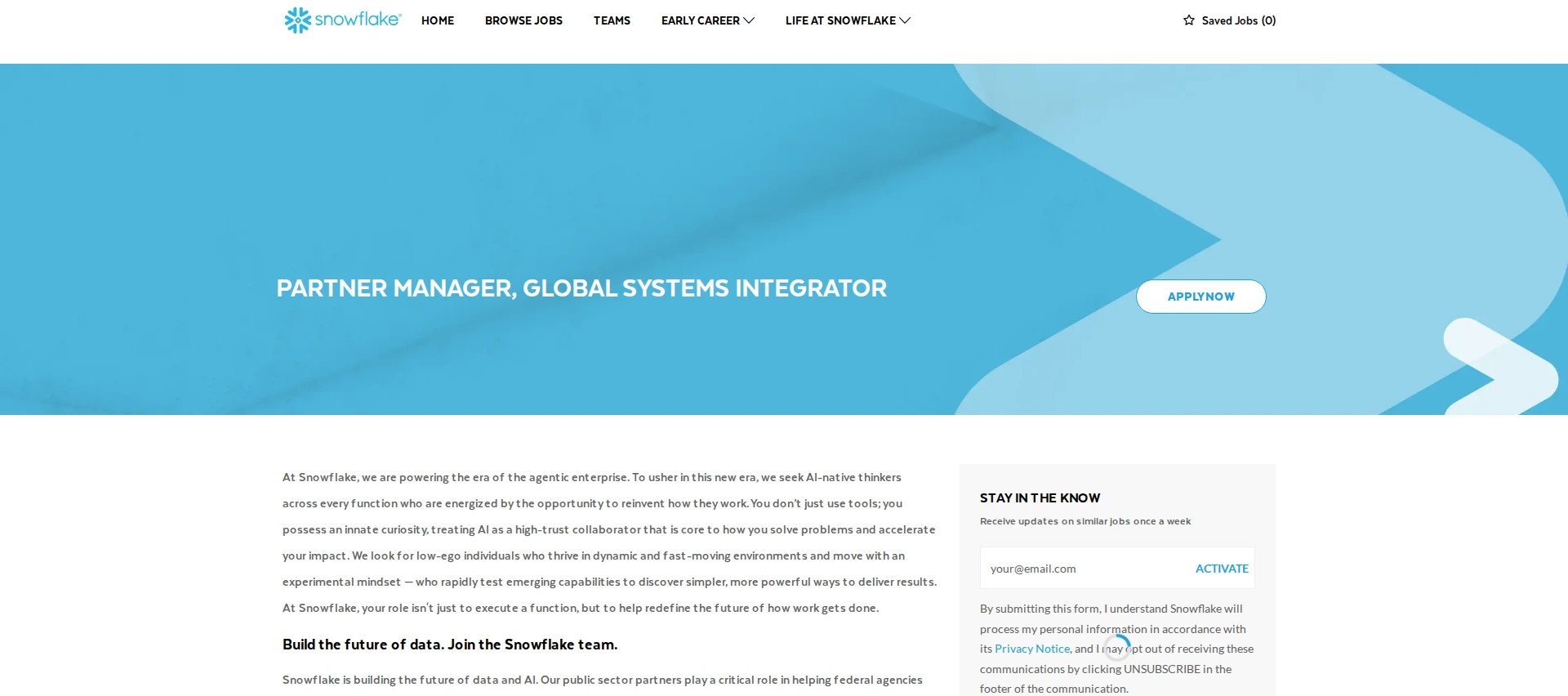 스노우플레이크 Partner Manager, Global Systems Integrator 채용공고