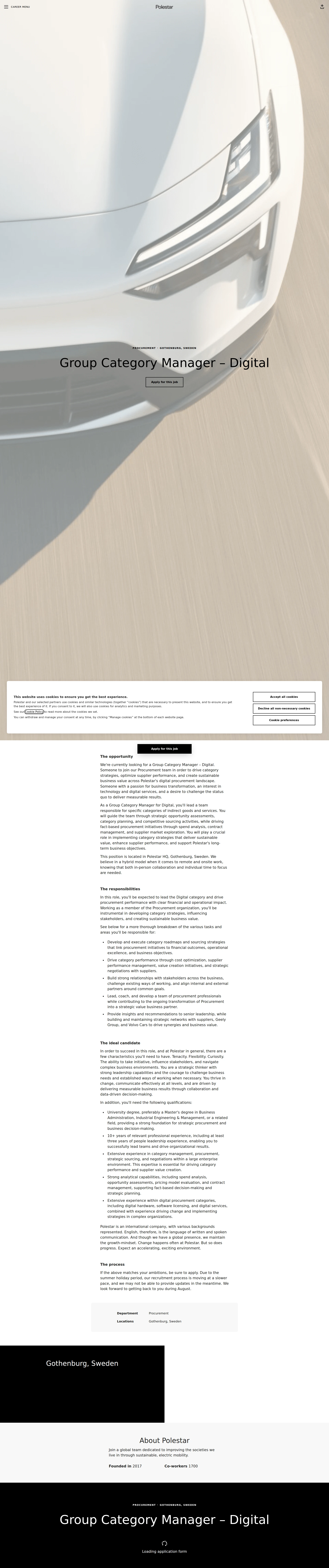 폴스타 Group Category Manager – Digital 채용공고