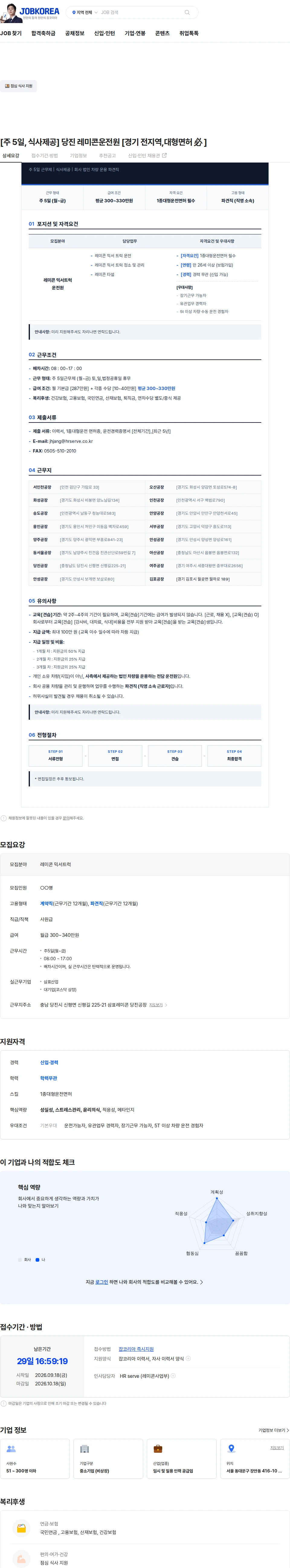 삼표산업 [주 5일, 식사제공] 당진 레미콘운전원 [경기 전지역,대형면허 必 ] 채용공고