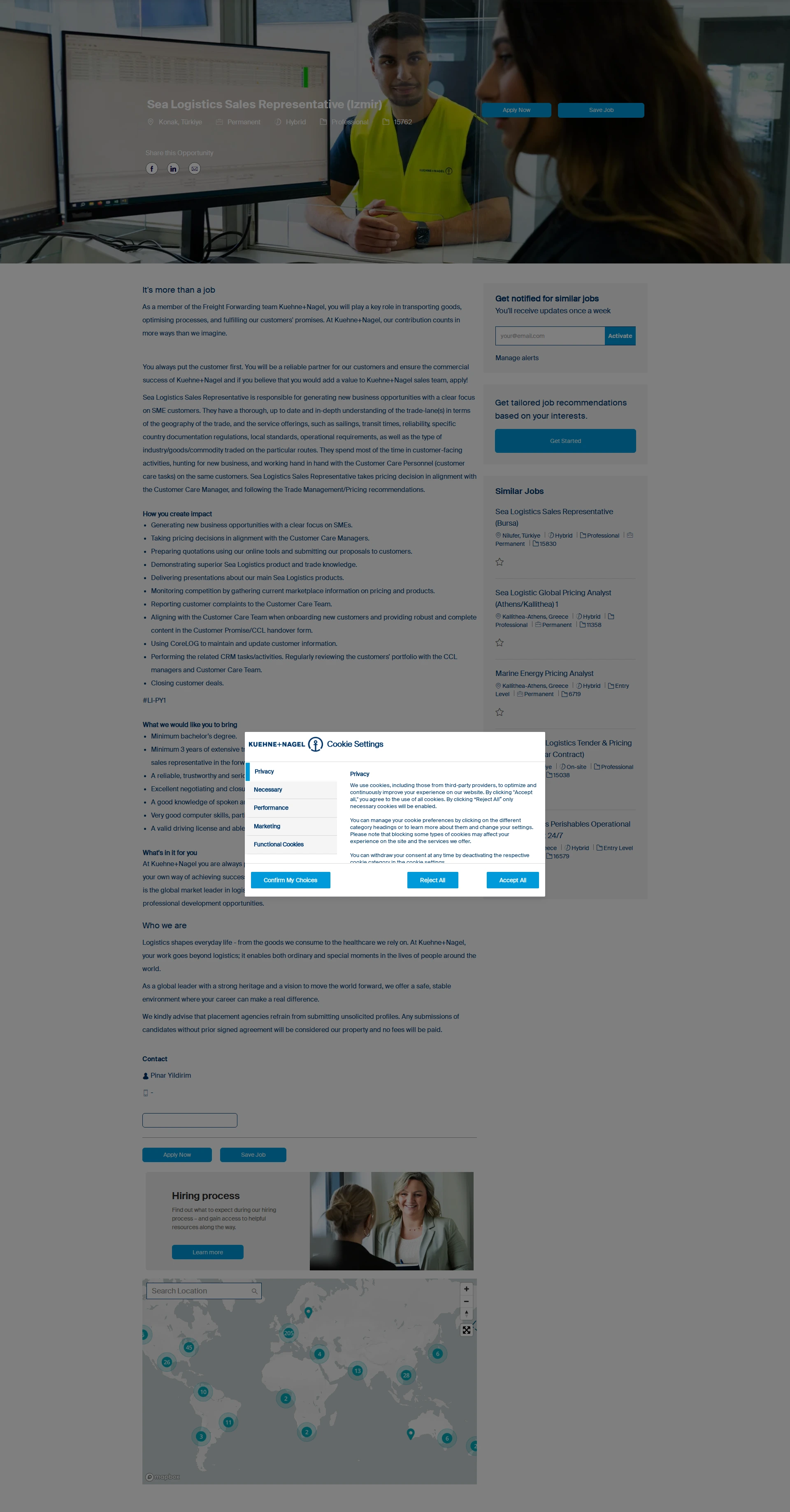 퀴네앤드나겔 Sea Logistics Sales Representative (Izmir) 채용공고