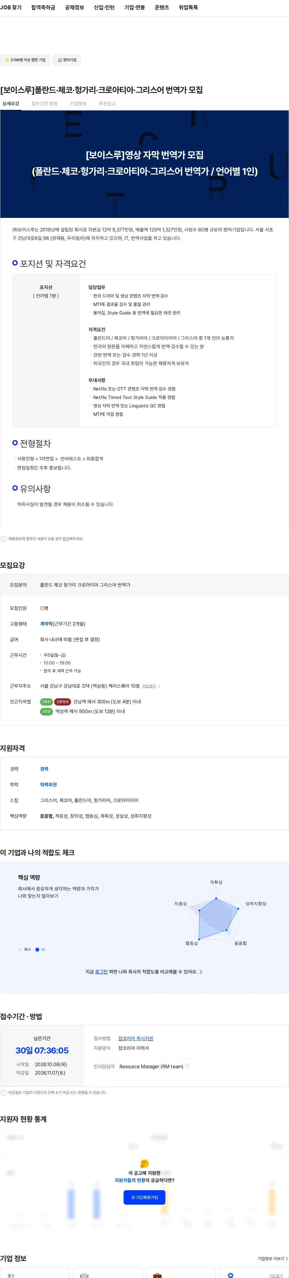 보이스루 [보이스루]폴란드·체코·헝가리·크로아티아·그리스어 번역가 모집 채용공고