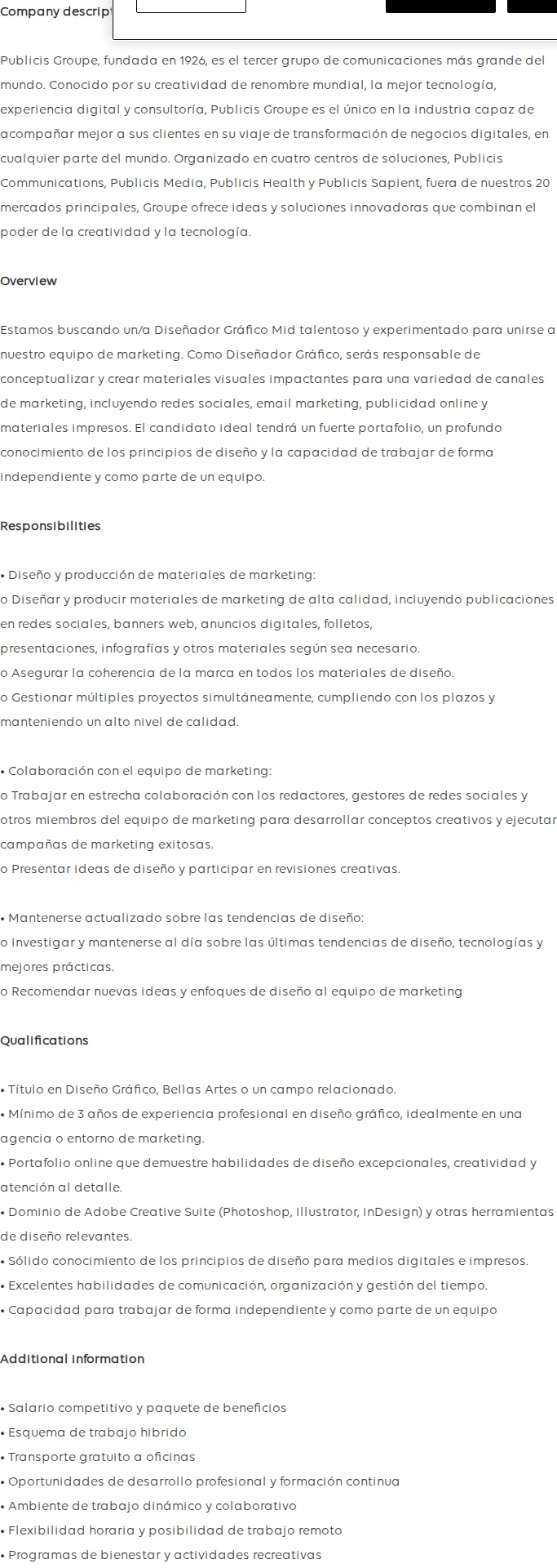 Publicis Groupe Creative Designer 채용공고