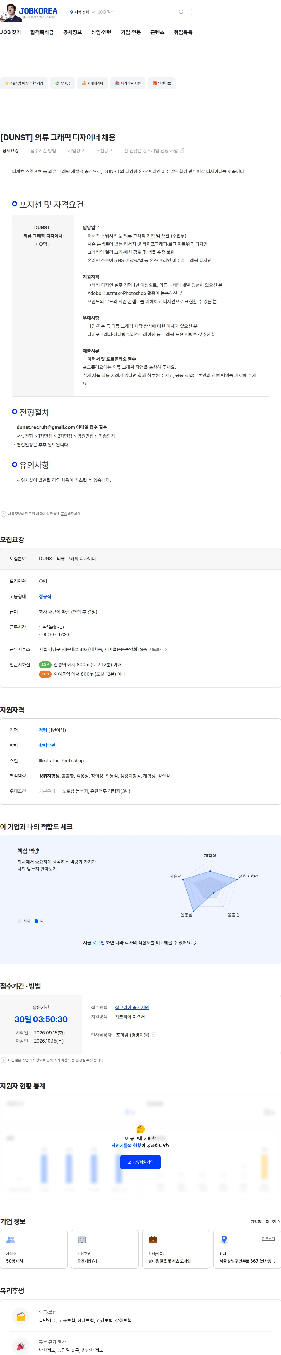 씨티닷츠 [DUNST] 의류 그래픽 디자이너 채용 채용공고