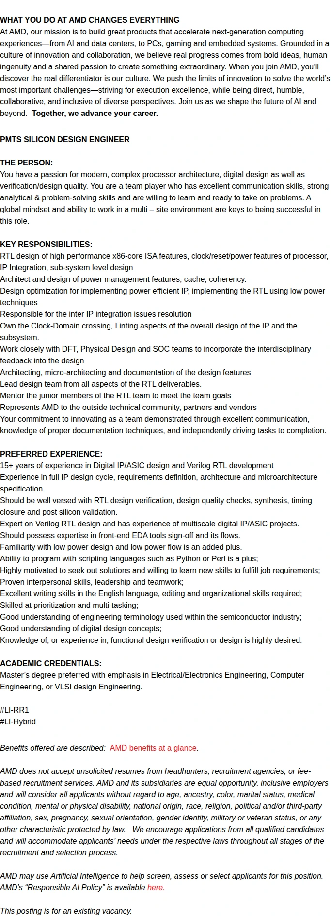 AMD Principal Cache RTL Design - CPU Team 채용공고
