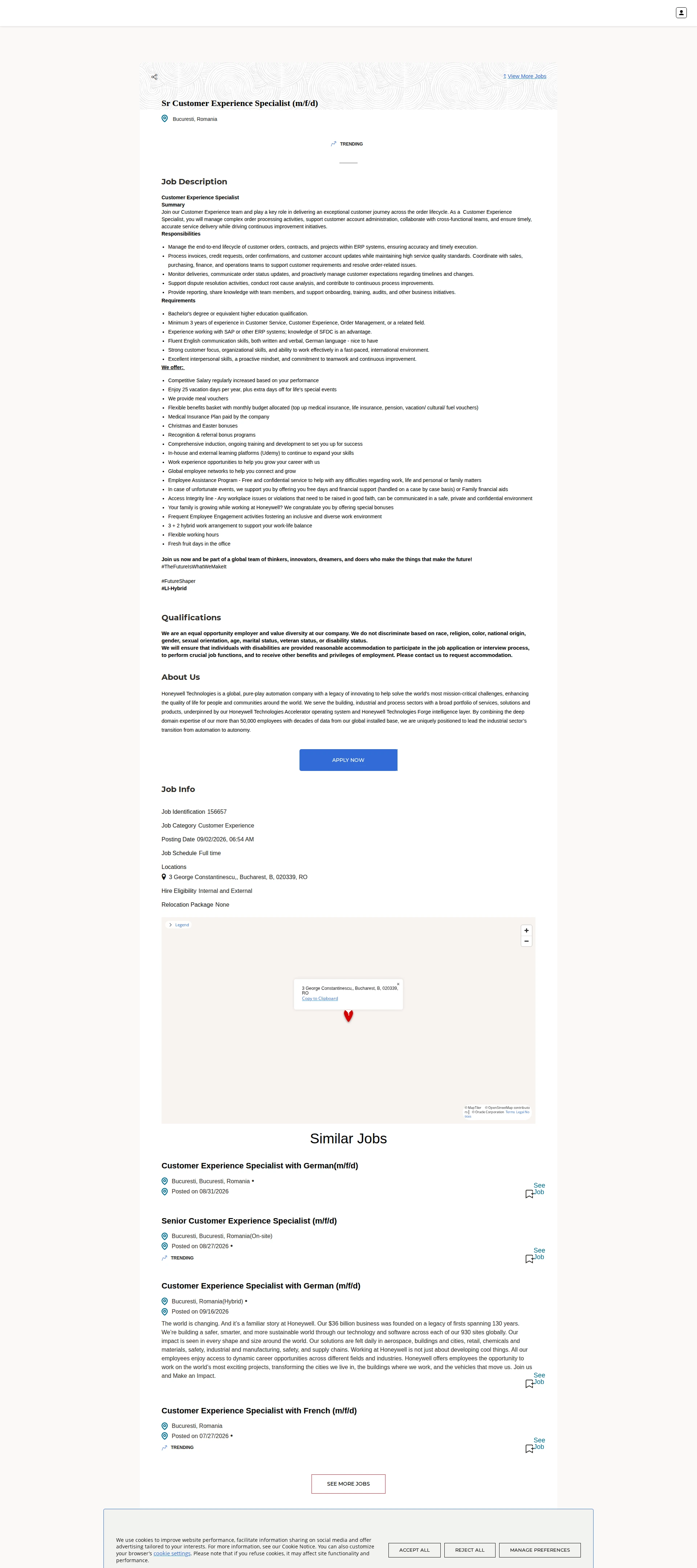 허니웰 Sr Customer Experience Specialist (m/f/d) 채용공고