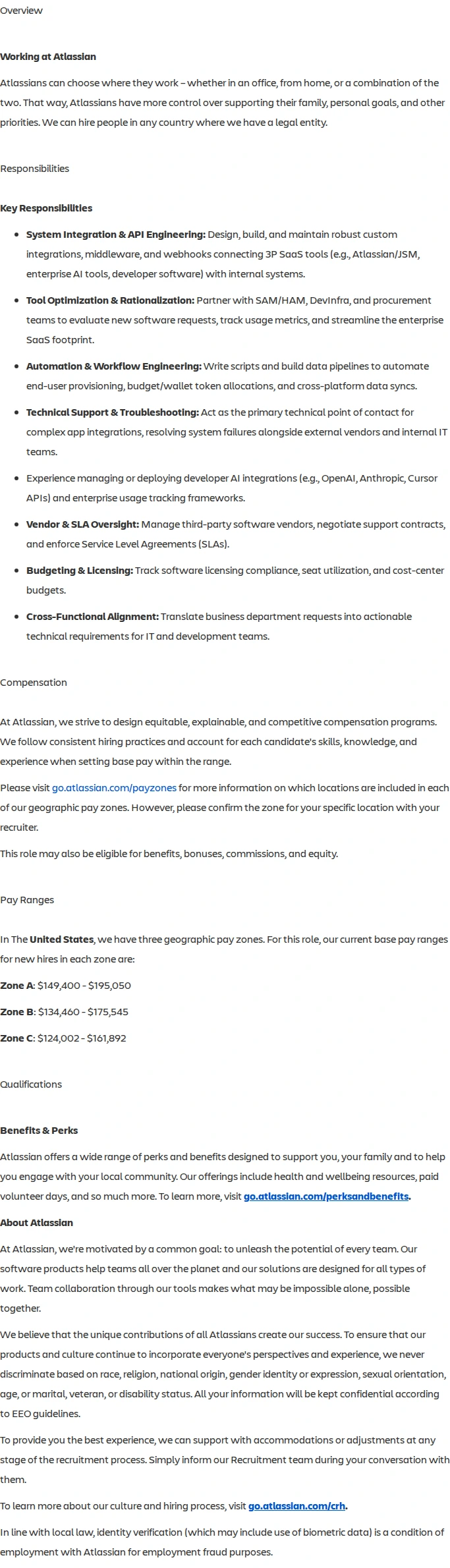 아틀라시안 Application Development Engineer 채용공고