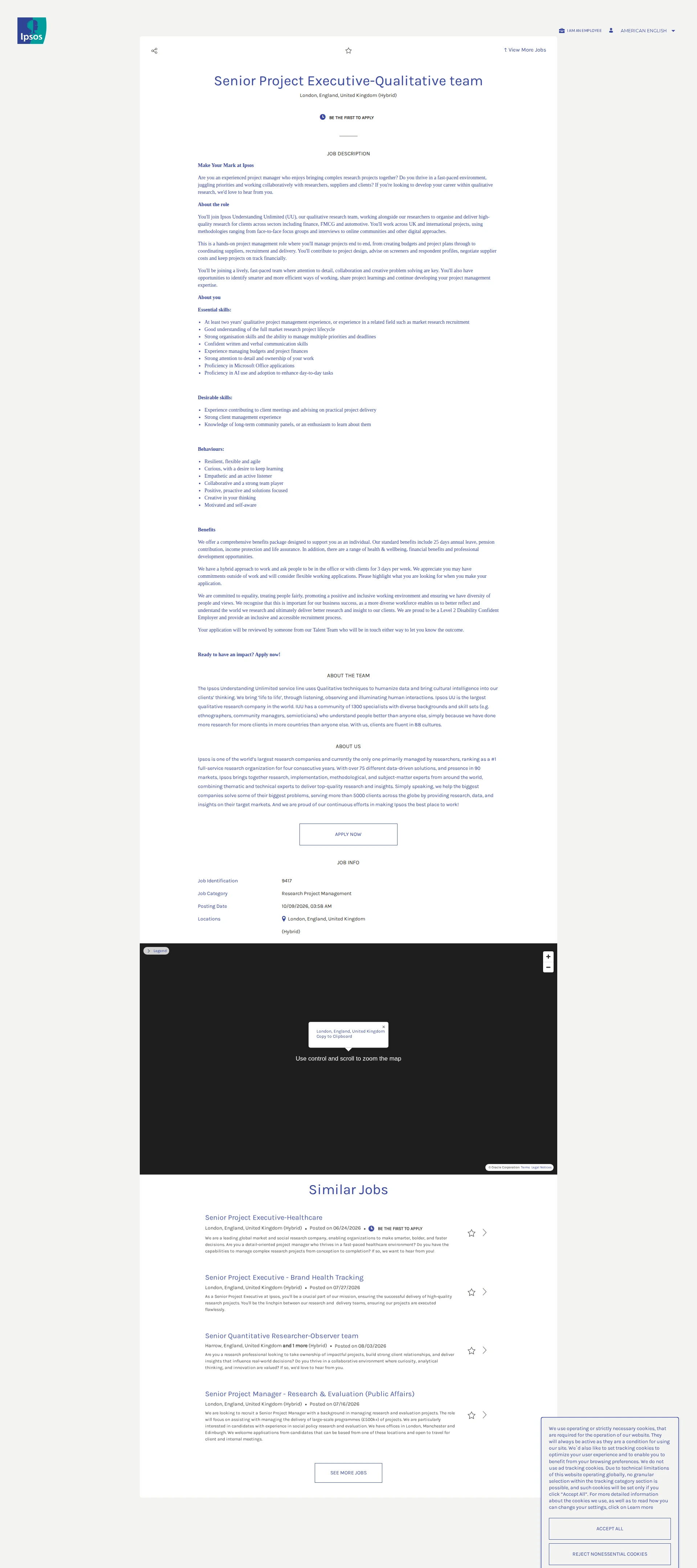 입소스코리아 Senior Project Executive-Qualitative team 채용공고