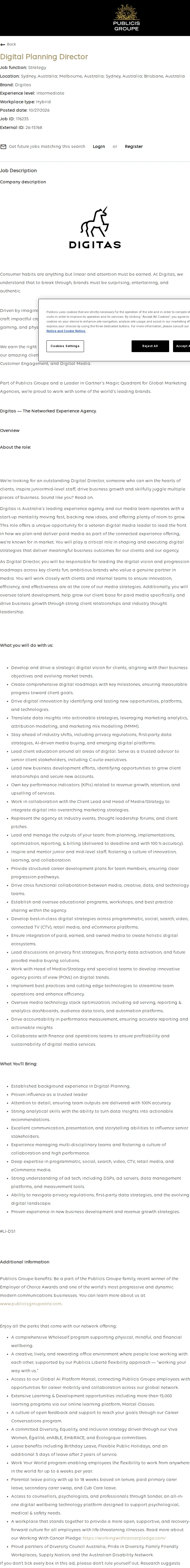 Publicis Groupe Digital Planning Director 채용공고
