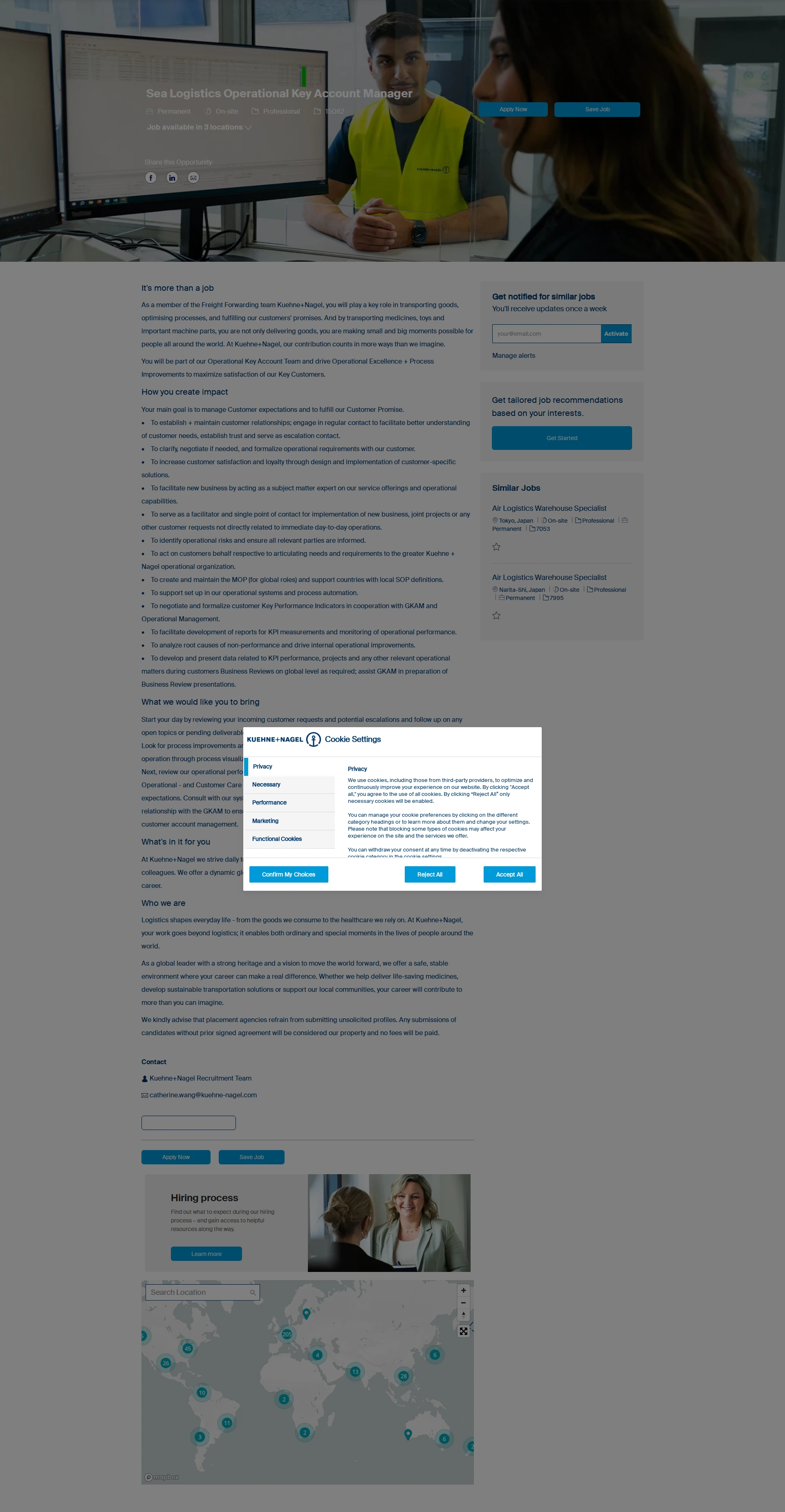 퀴네앤드나겔 Sea Logistics Operational Key Account Manager 채용공고