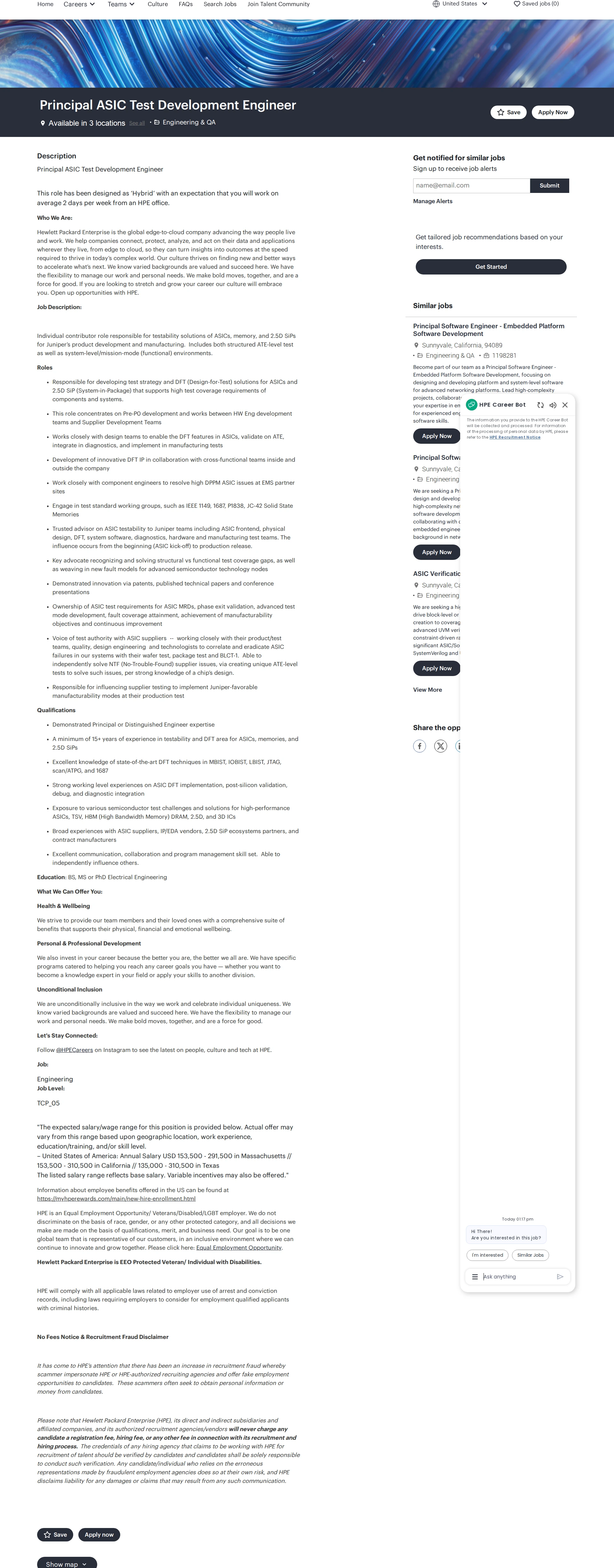 HP Principal ASIC Test Development Engineer 채용공고