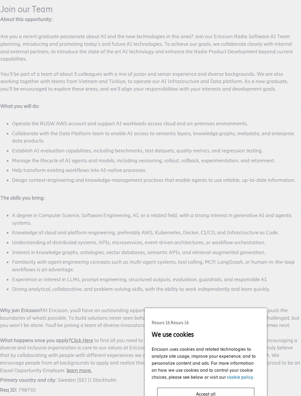 LG에릭슨 Entry Level: Data Scientist 채용공고