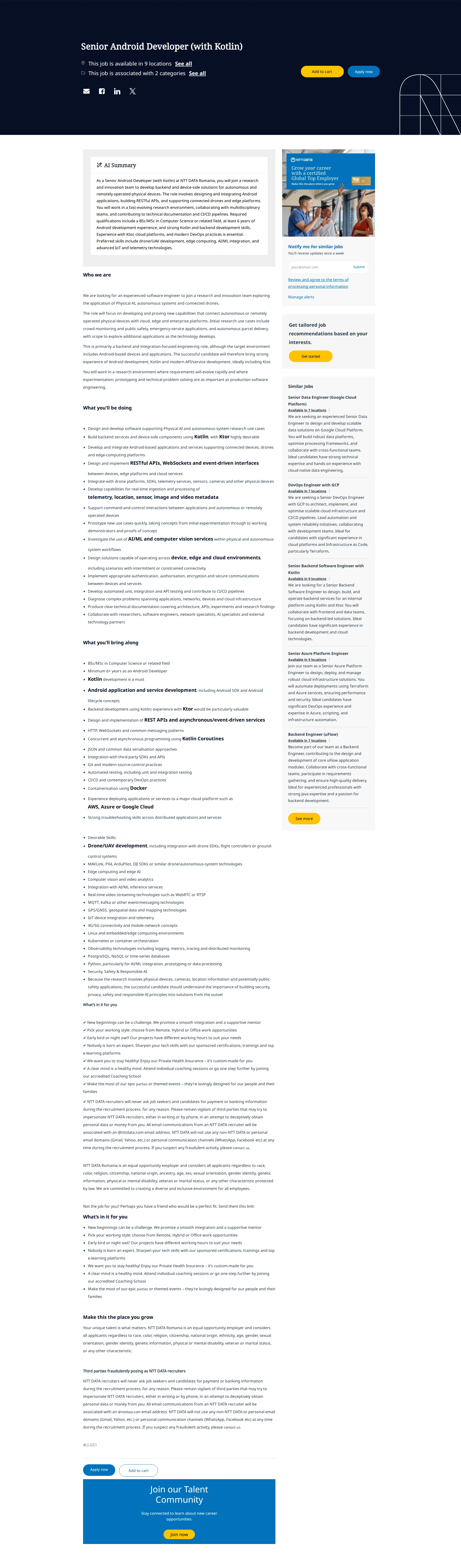 NTT데이터 Senior Android Developer (with Kotlin) 채용공고