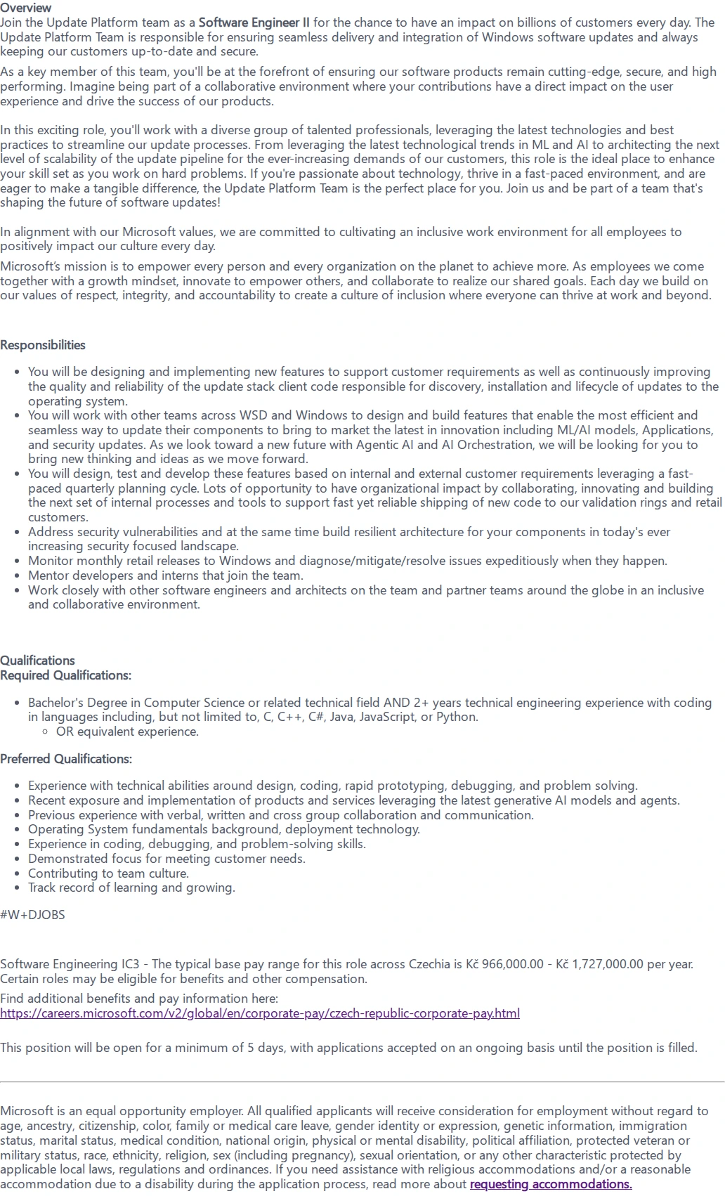 마이크로소프트(Microsoft) System Software Engineer - WSD 채용공고