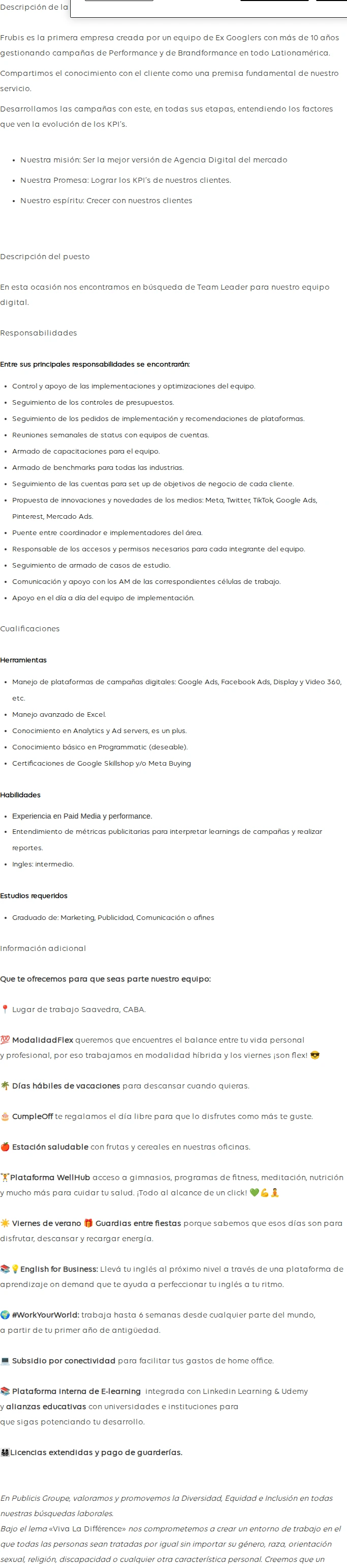 Publicis Groupe Team Leader 채용공고