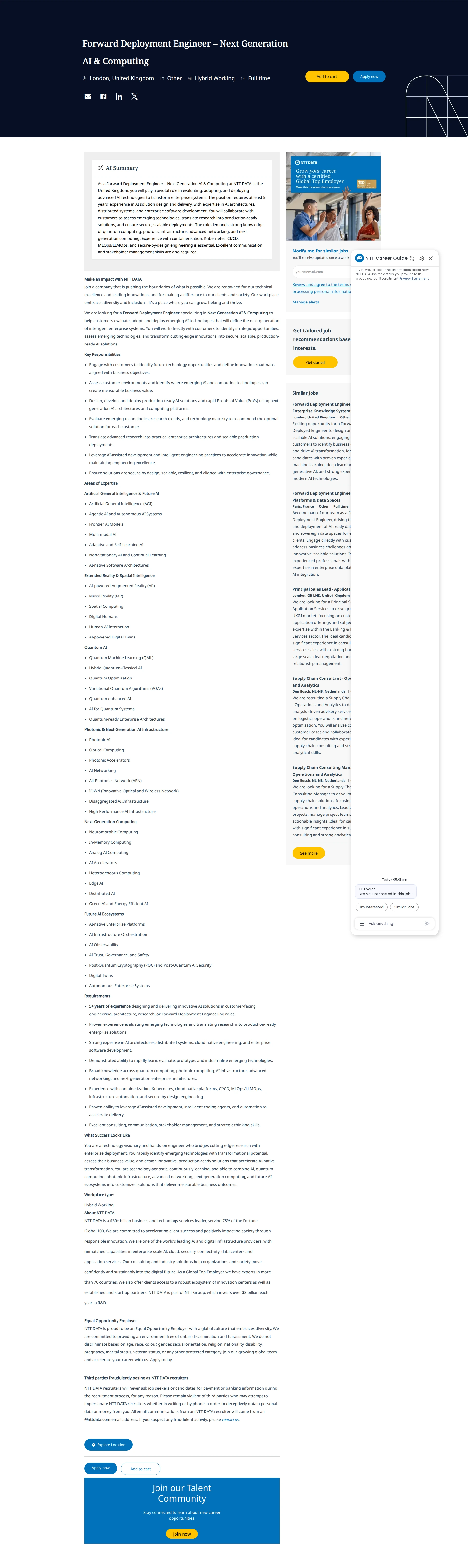 NTT데이터 Forward Deployment Engineer – Next Generation AI & Computing 채용공고