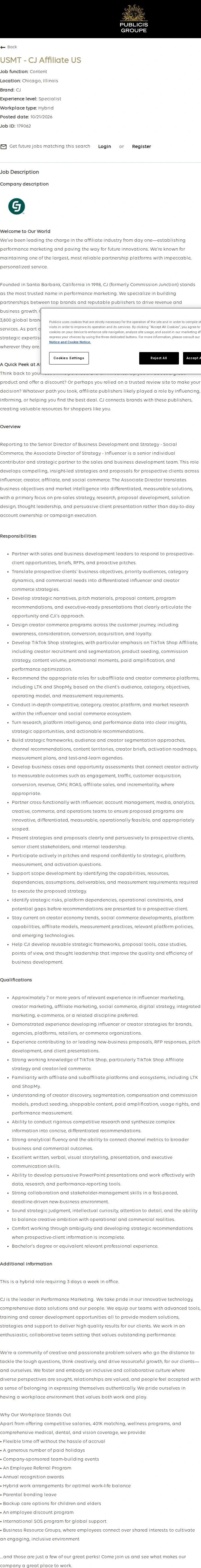 Publicis Groupe USMT - CJ Affiliate US 채용공고
