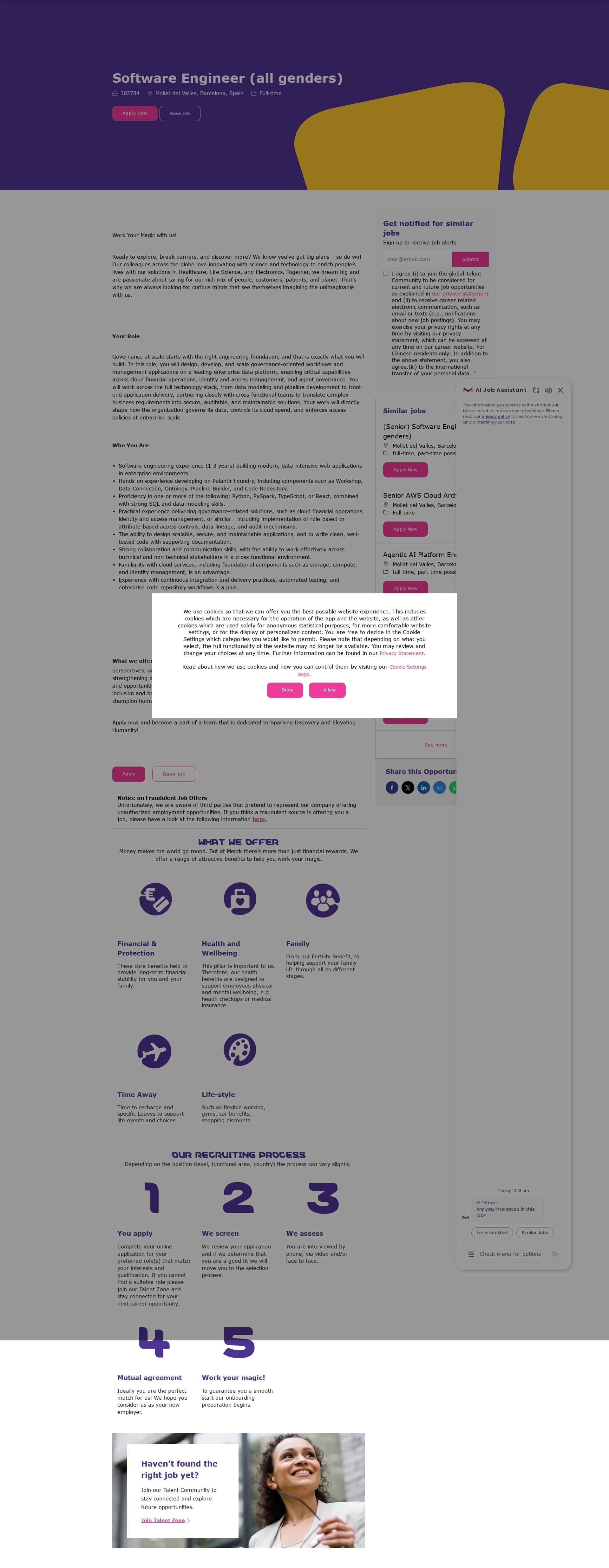 머크 Software Engineer (all genders) 채용공고