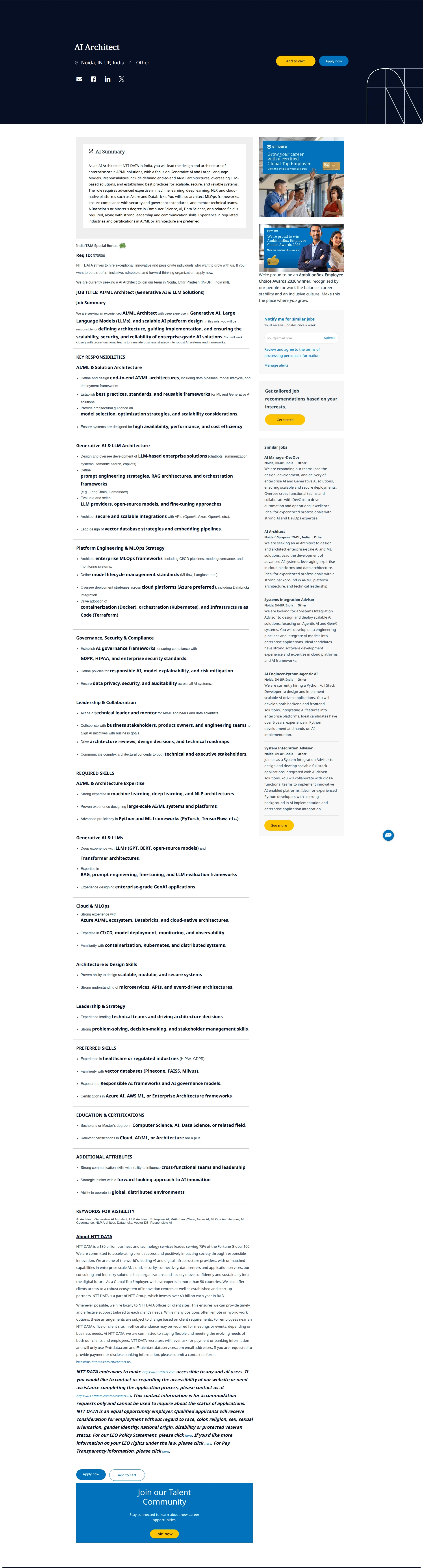 NTT데이터 AI Architect 채용공고