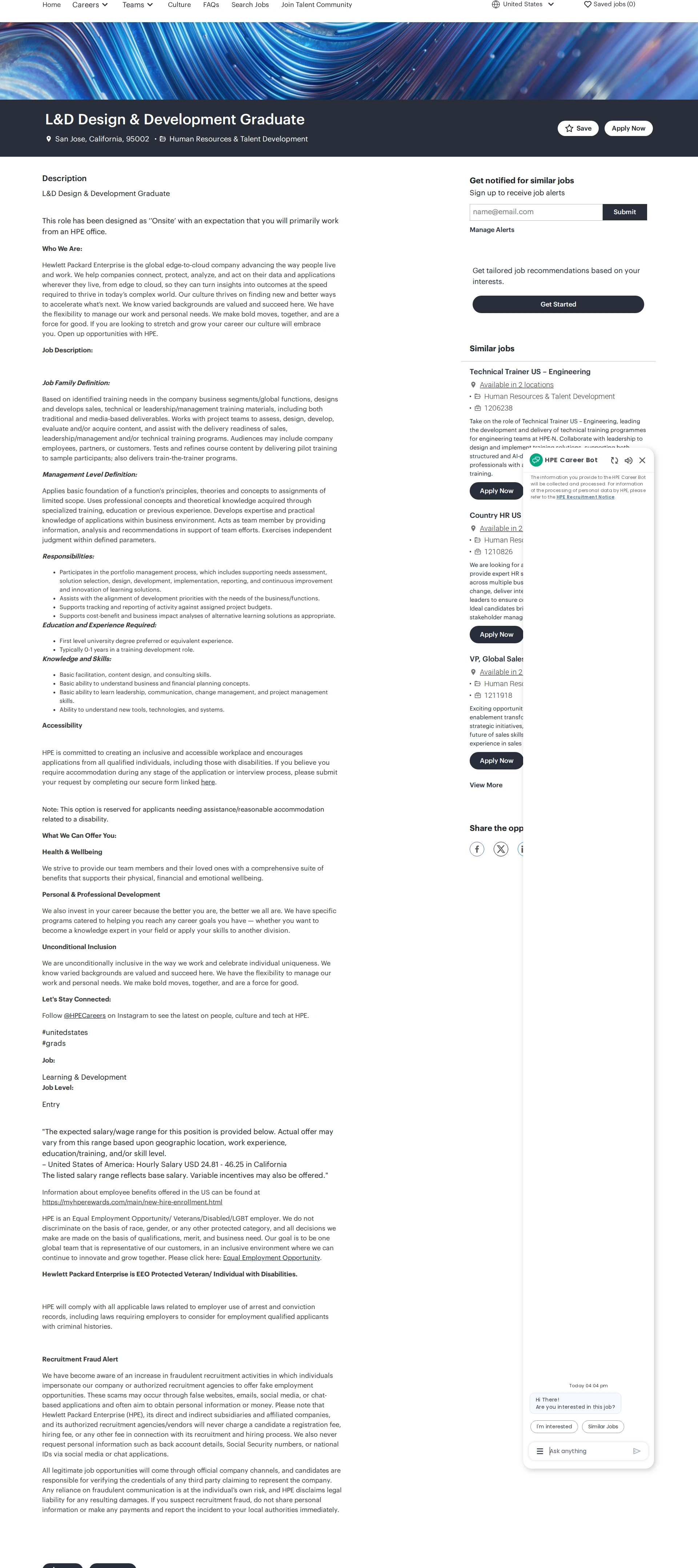 HP L&D Design & Development Graduate 채용공고