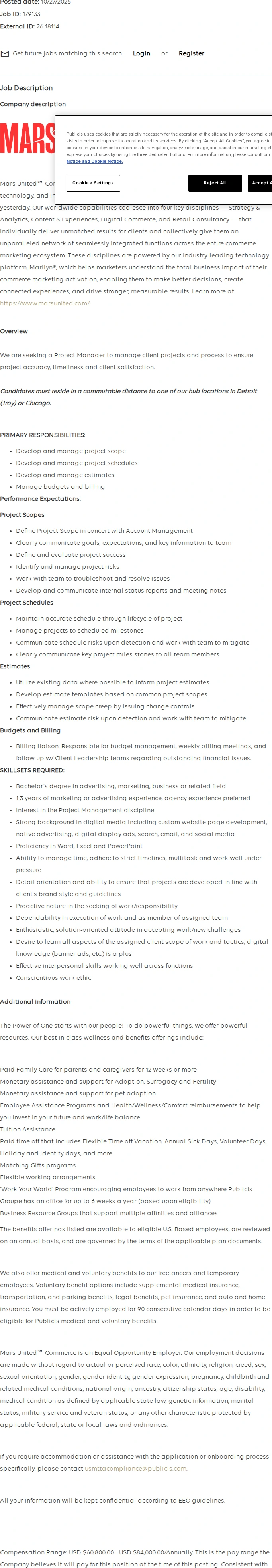 Publicis Groupe Project Manager 채용공고