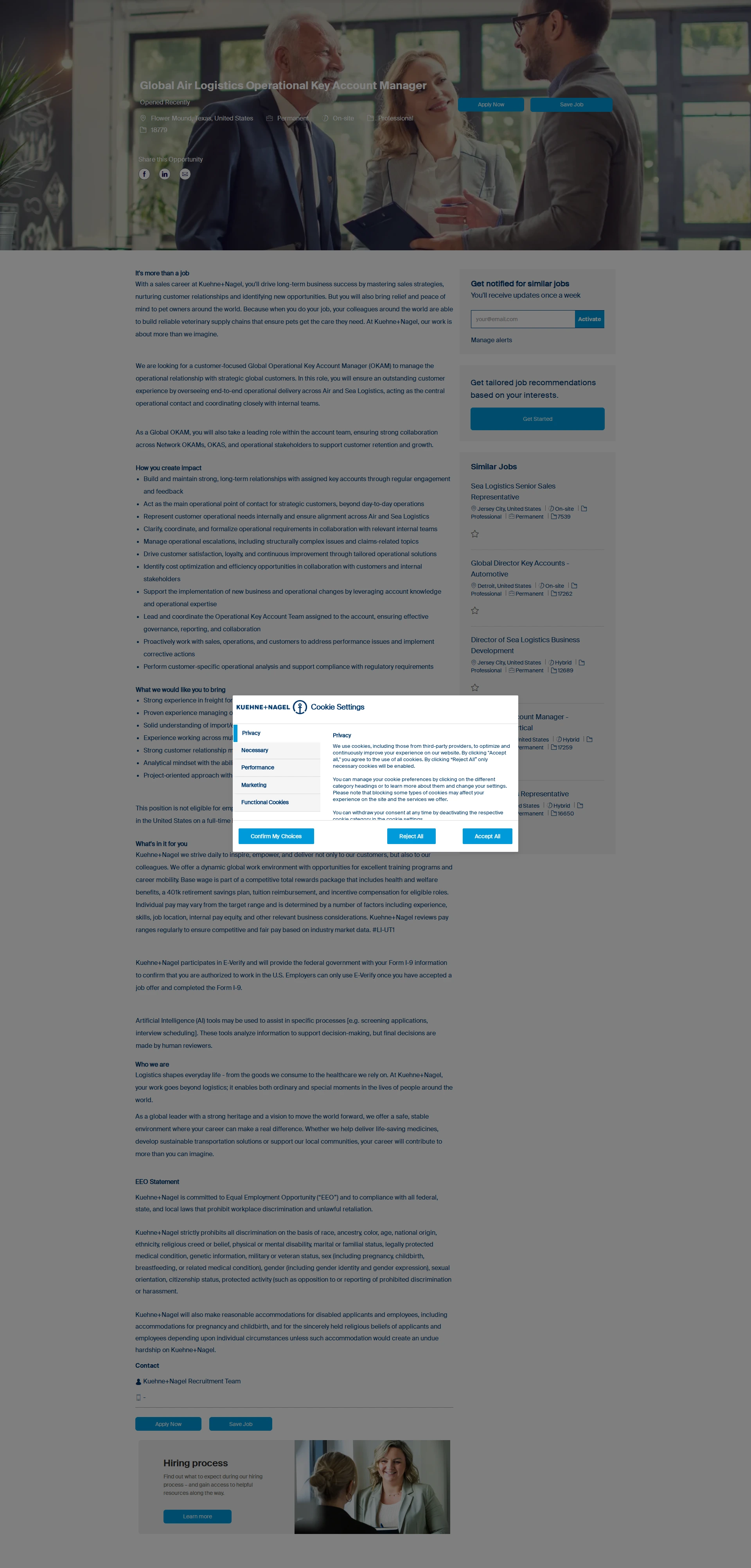 퀴네앤드나겔 Global Air Logistics Operational Key Account Manager 채용공고