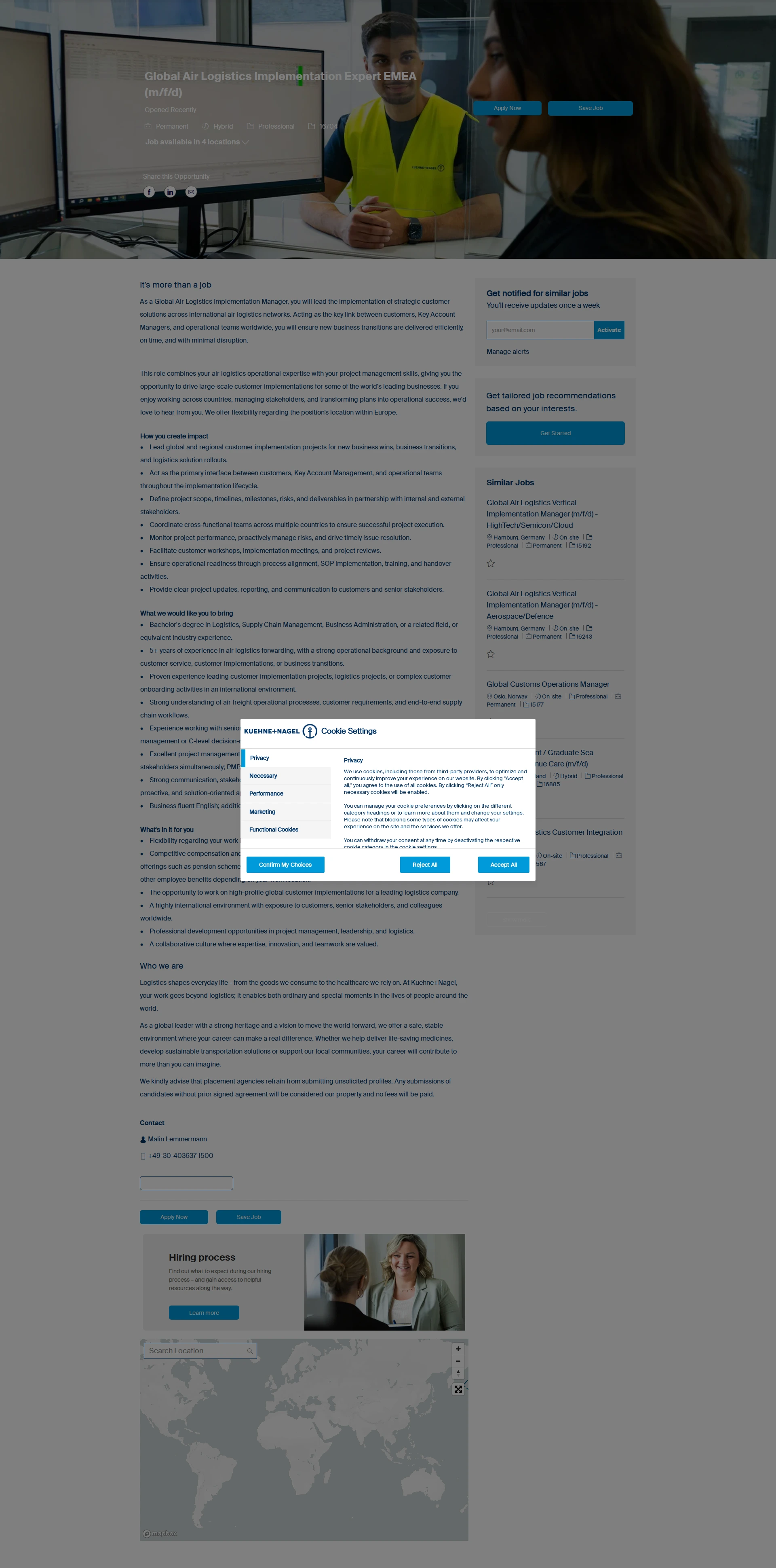 퀴네앤드나겔 Global Air Logistics Implementation Expert EMEA (m/f/d) 채용공고