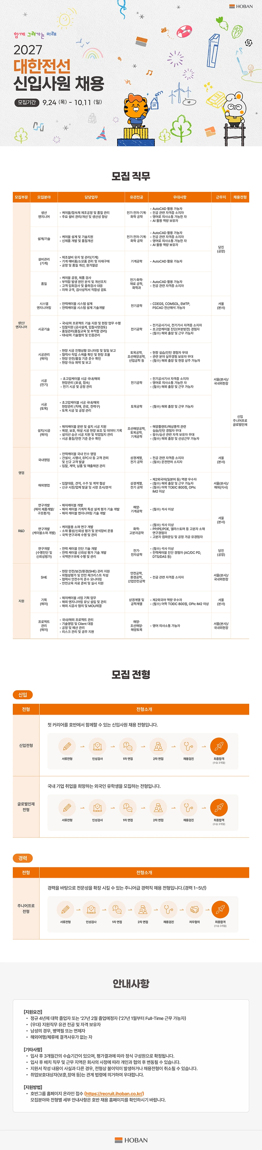 대한전선 2027 호반그룹 신입사원 채용 #공채 채용공고