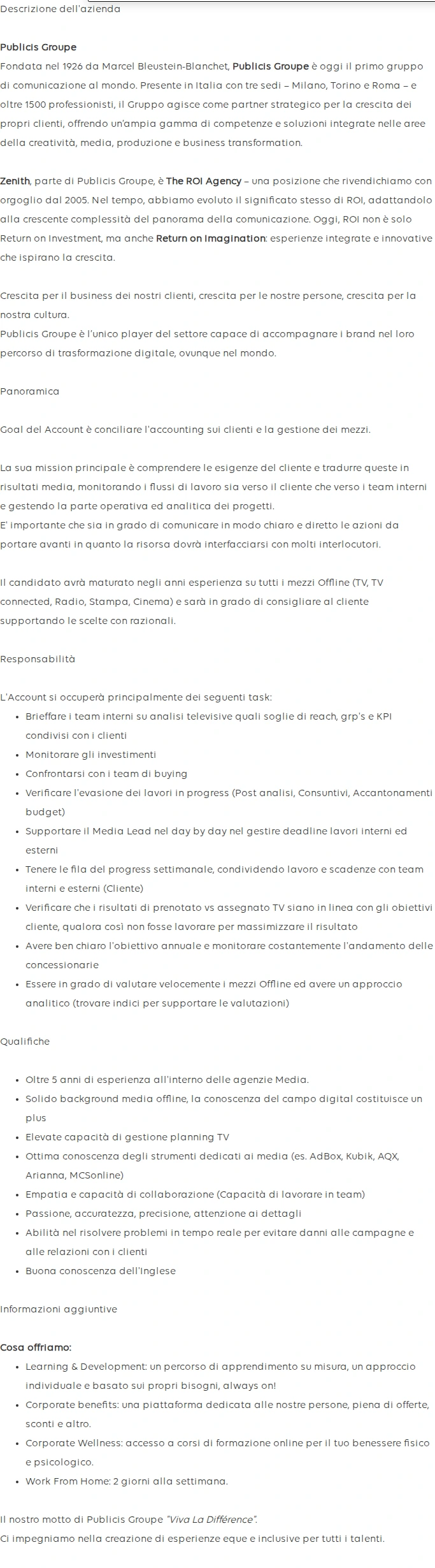Publicis Groupe Account (Offline) Specialist 채용공고
