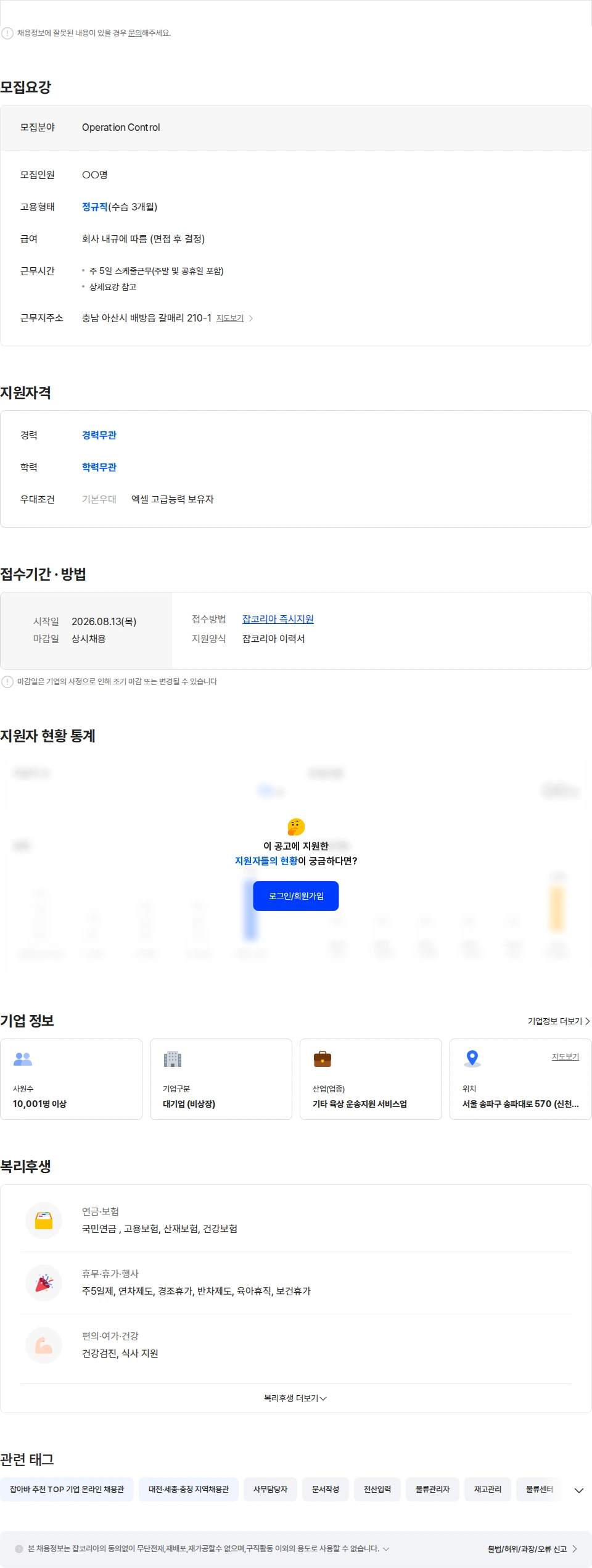 쿠팡풀필먼트서비스 쿠팡 VF199 현장관리자 정규직 모집(물류·데이터/자동화) 채용공고
