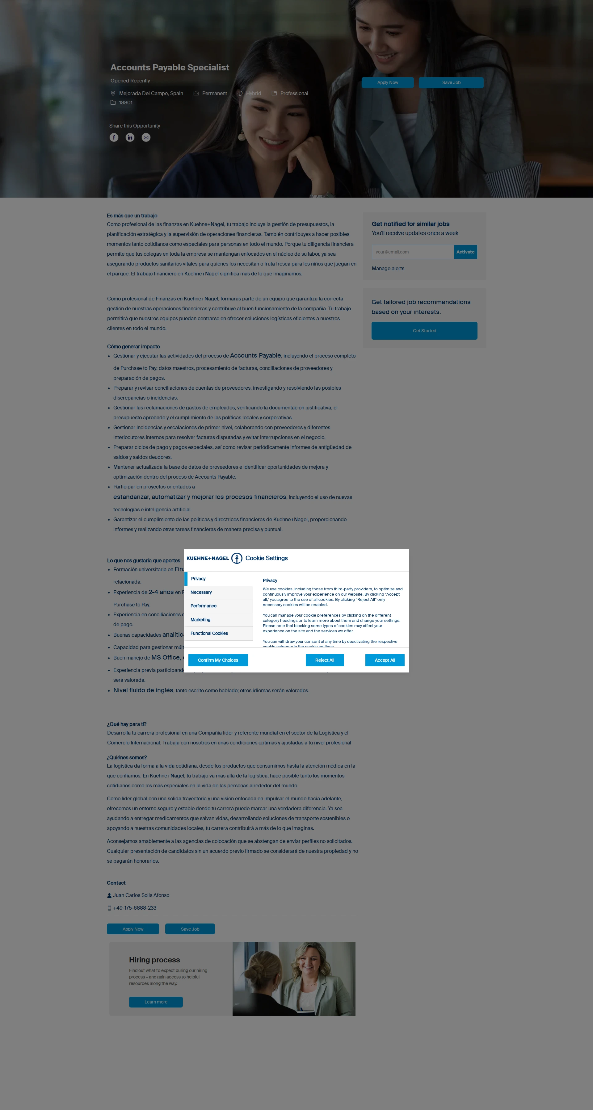퀴네앤드나겔 Accounts Payable Specialist 채용공고