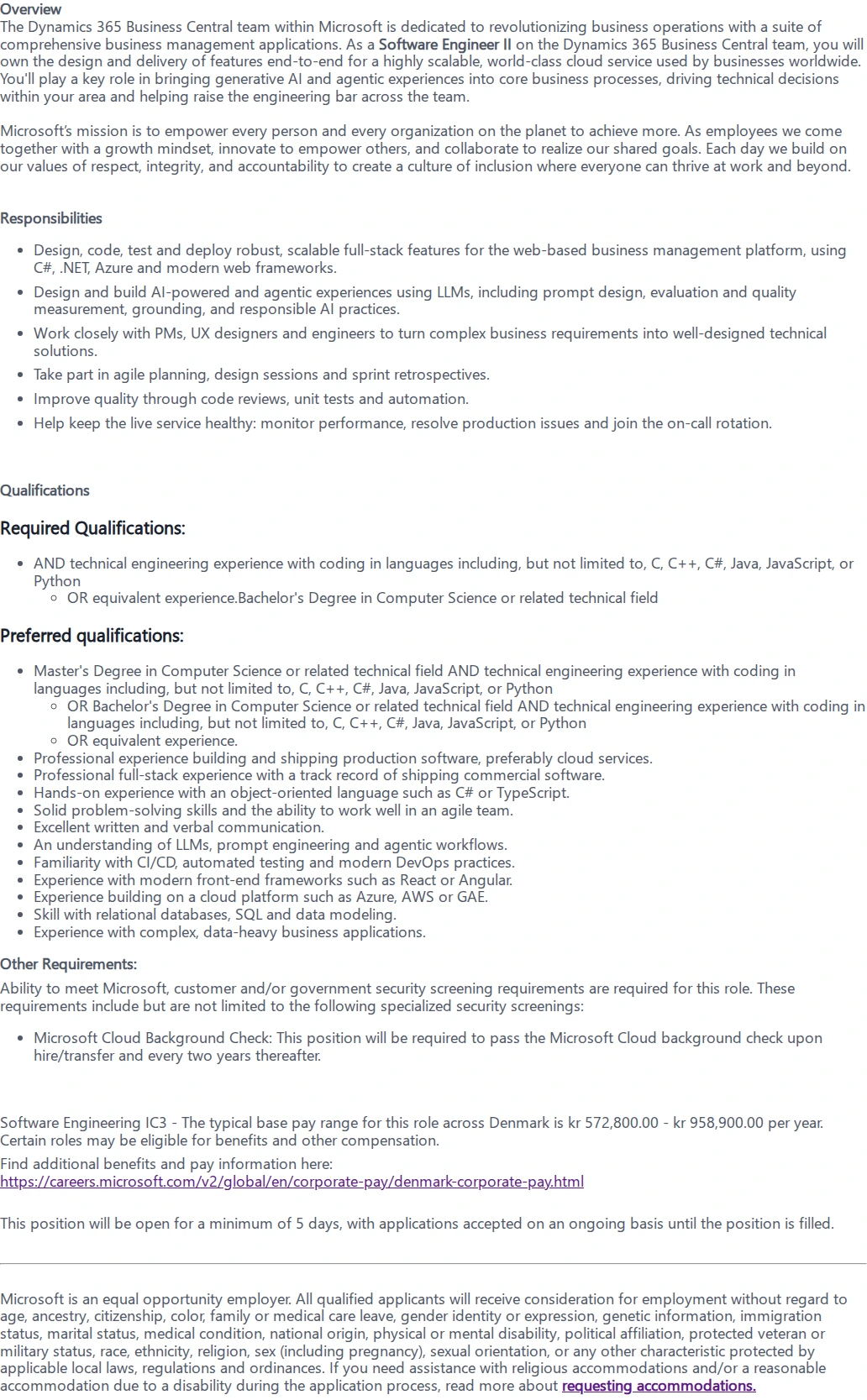 마이크로소프트(Microsoft) Software Engineer 채용공고