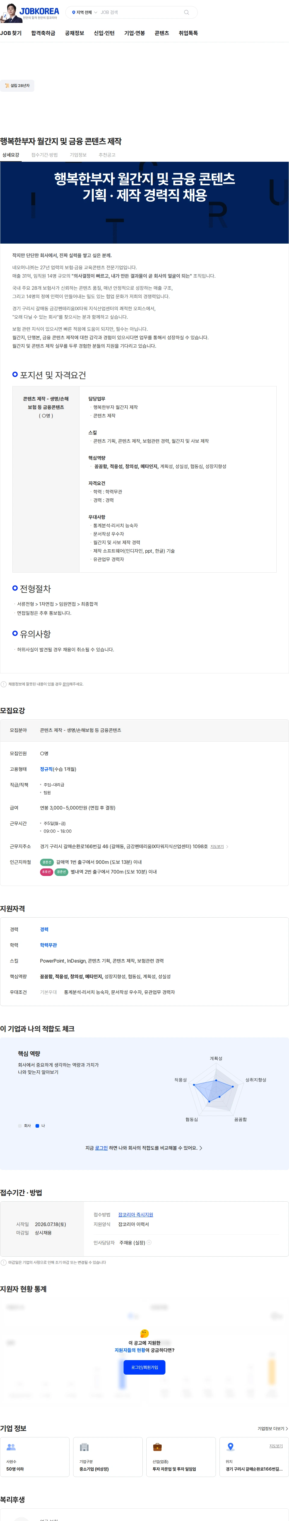 네오머니 행복한부자 월간지 및 금융 콘텐츠 제작 채용공고