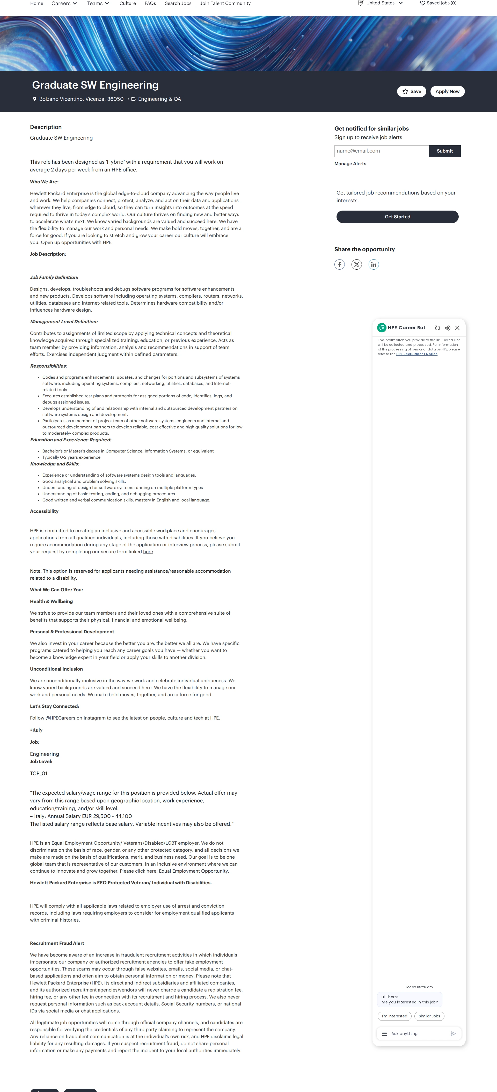 HP Graduate SW Engineering 채용공고
